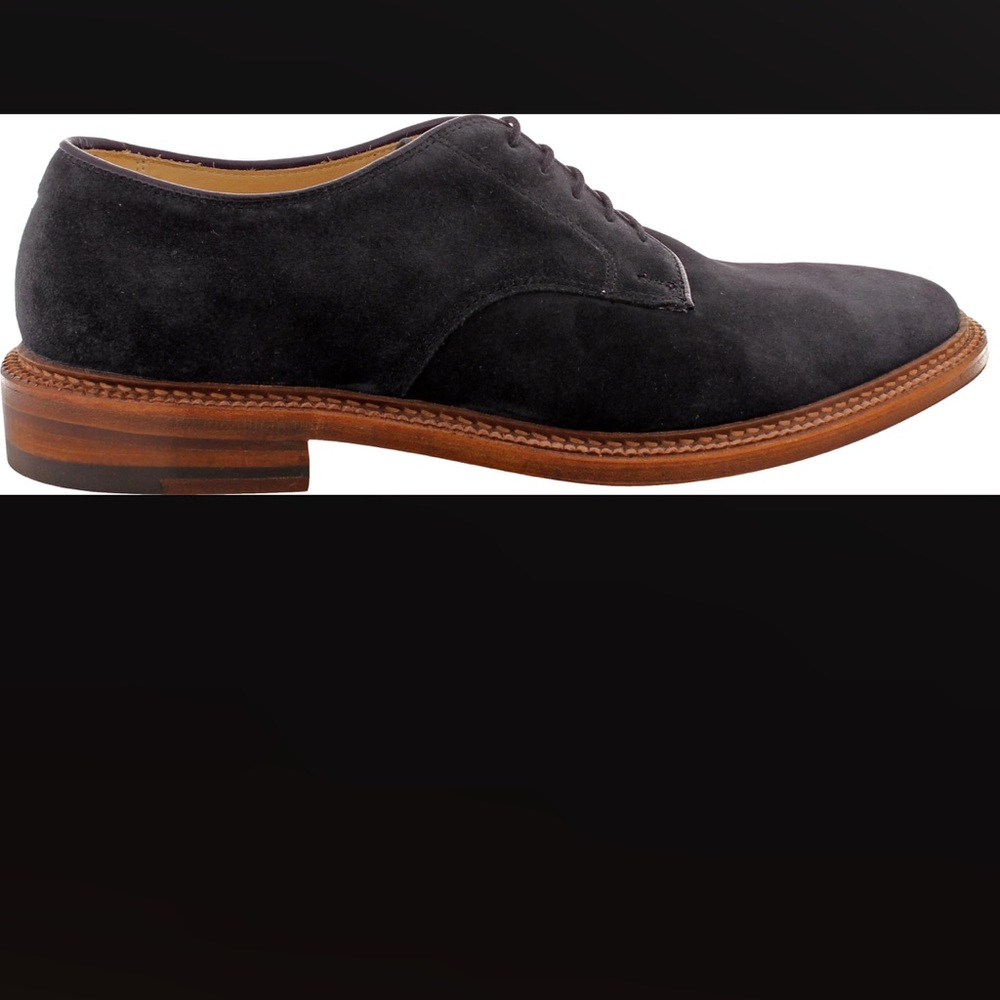 Alden Men's - Plain Toe Blucher Flex Welt - Navy Suede